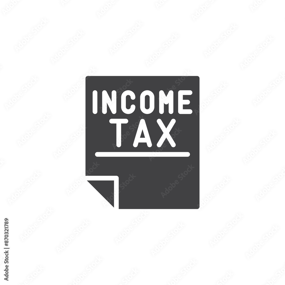 Document with Income Tax vector icon Document with Income Tax vector icon
