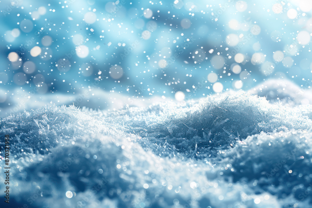 A close-up view of freshly fallen snow, showcasing its delicate texture and sparkling crystals A close-up view of freshly fallen snow, showcasing its delicate texture and sparkling crystals