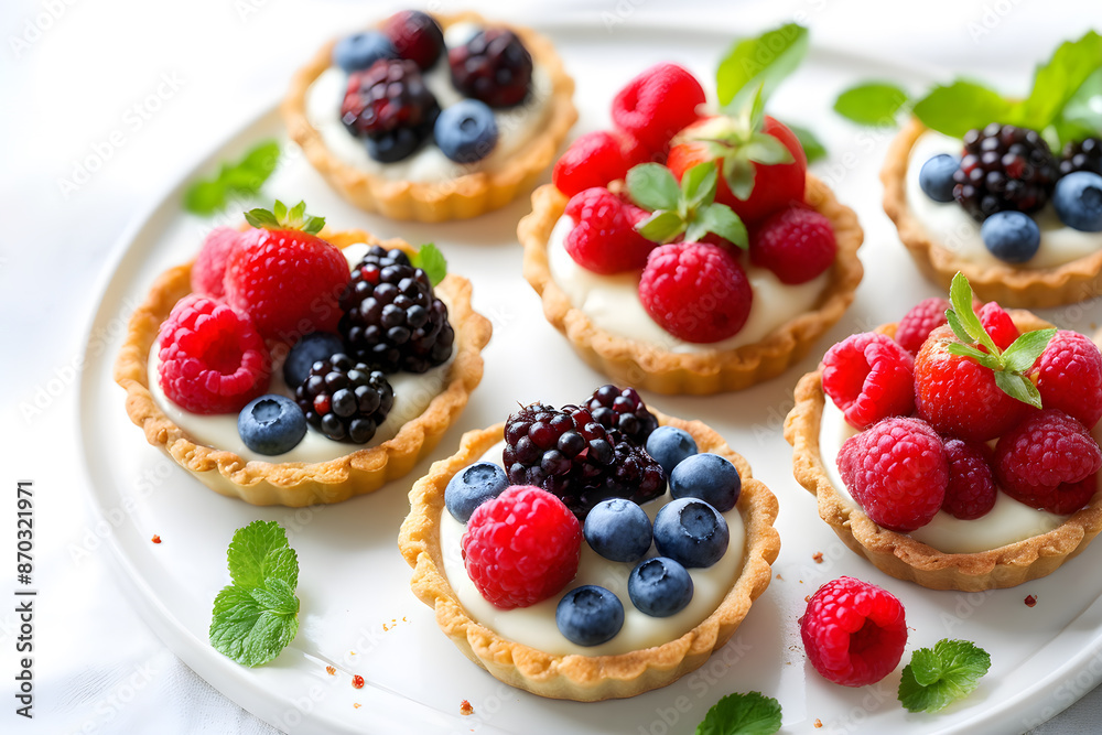 Fresh berry tartlets for recipe blogs or cookbooks Fresh berry tartlets for recipe blogs or cookbooks