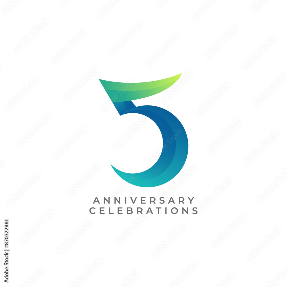 Fototapeta premium 5th anniversary logo design template