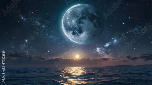 moon over the sea