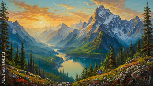 sunset in the mountains