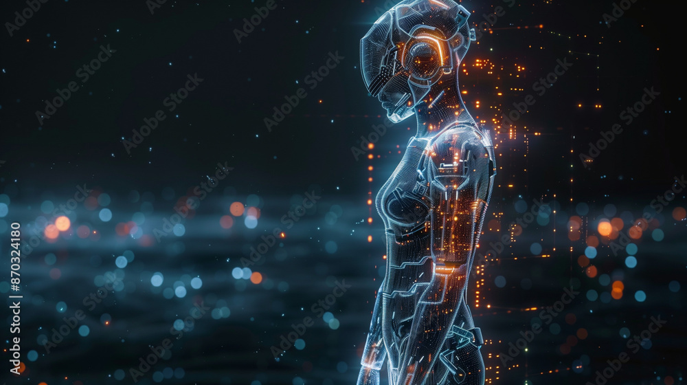 Naklejka premium hologram of AI