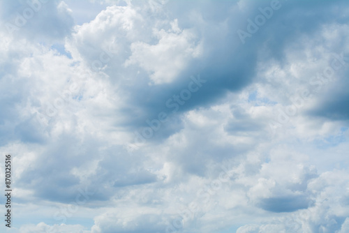 Clouds in the daytime sky during a blue summer day in the tropical area of ​​Thailand.