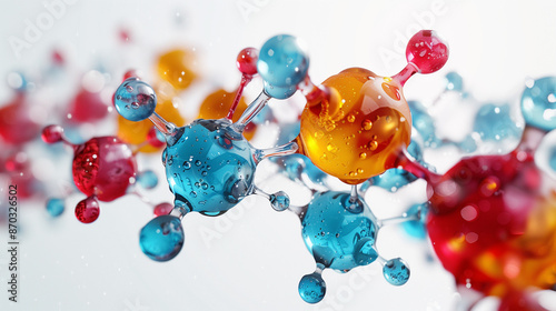 Molecules on white background