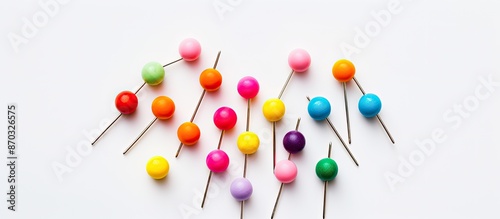Colorful pin on a white bac...