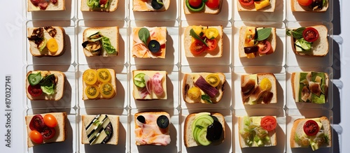 Sandwich toasts with variou...