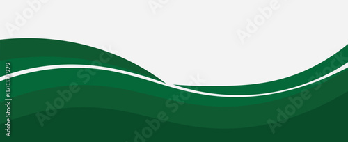 green wave illustration background on light background