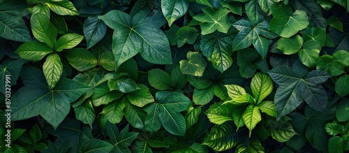 Background of lush green le...