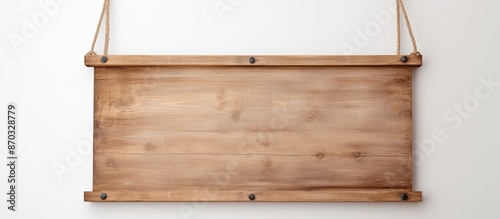Light wooden signboard susp...