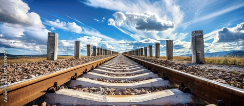 Train track elevated by col...