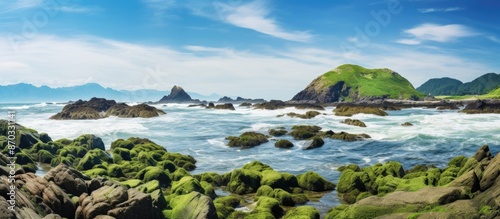 Scenic ocean view with wave...