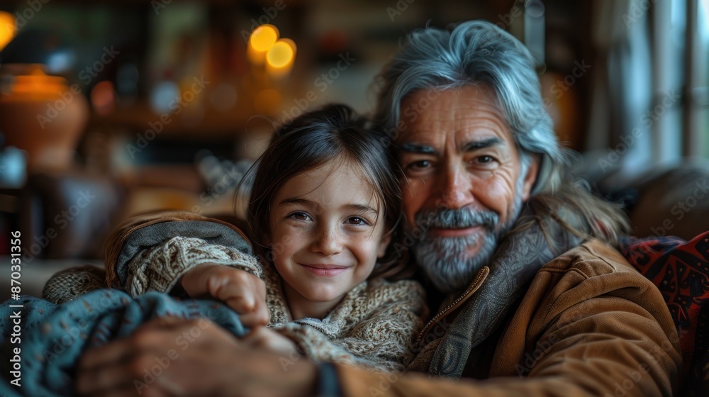 Depict a multi-generational family celebrating a holiday together in a cozy living room Depict a multi-generational family celebrating a holiday together in a cozy living room