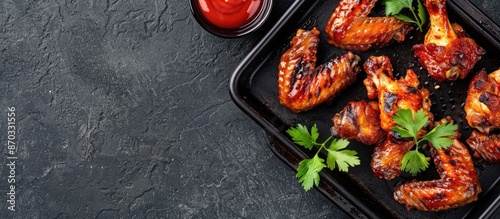 A top-down view of grilled,...