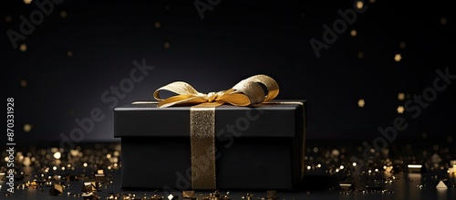 Black gift box with golden ...