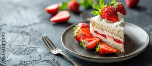 A cream slice cake is elega...