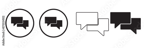 chat bubble quotes icon set. quote mark collection. Speech mark. inverted commas symbol. vector illustration