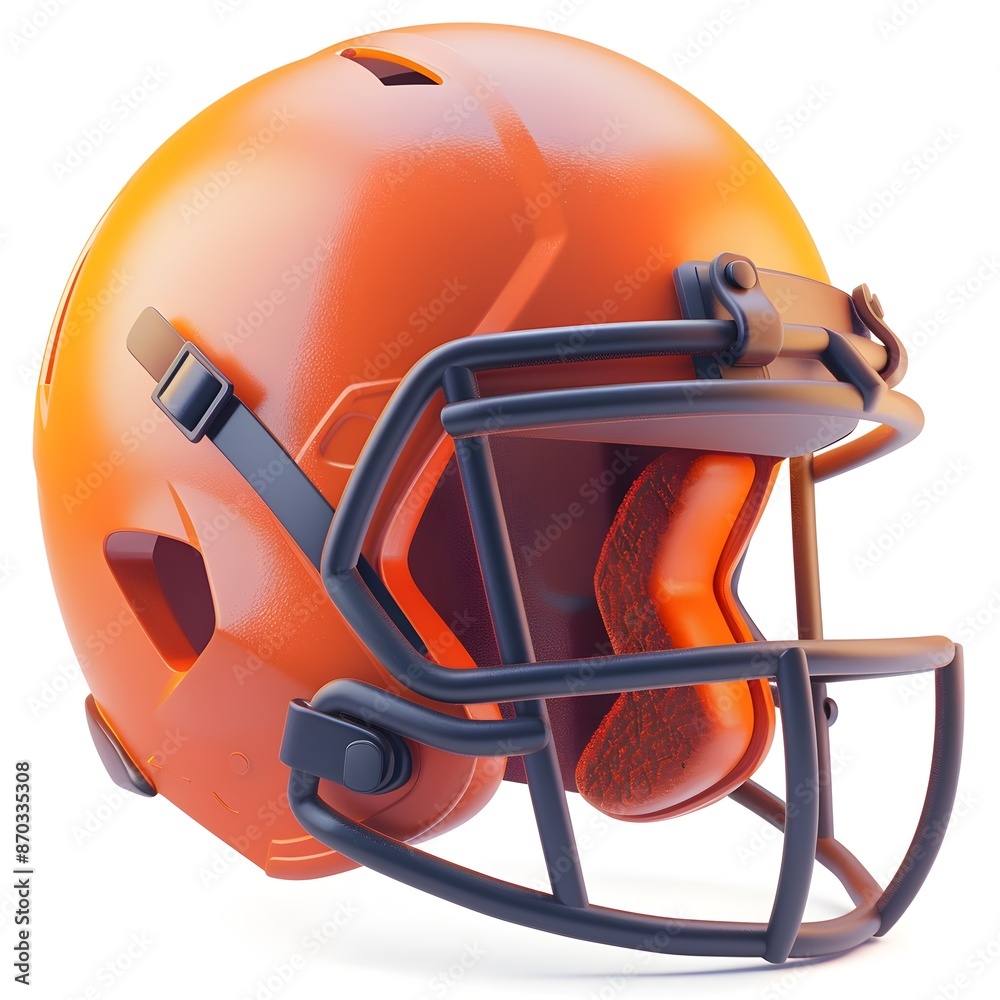 Fototapeta premium 3D Minimalist Football Helmet on White Background