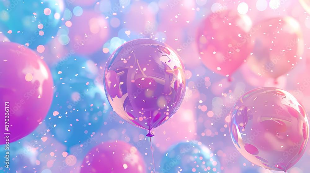 Pastel balloons flying in the sky Pastel balloons flying in the sky