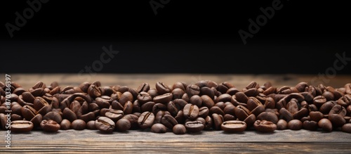Coffee beans set on a rusti...
