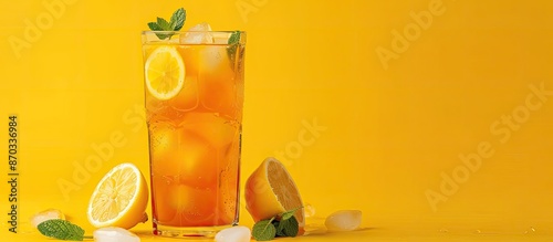 Ice tea with ice, lemon and...