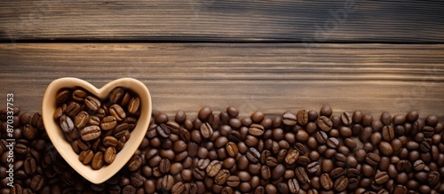 Heart-shaped coffee beans o...