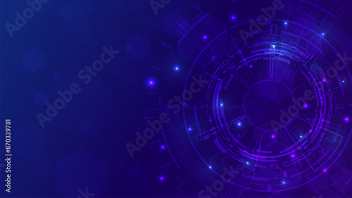 Wallpaper Mural Technology futuristic hexagones low polygon geometric. Hi- tech blue bacground. Torontodigital.ca