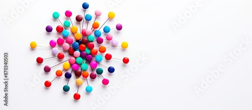 Colorful pin on a white bac...