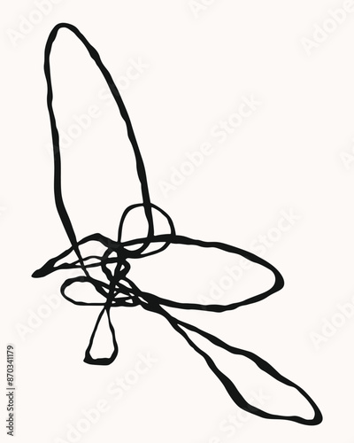 abstract black line art painting