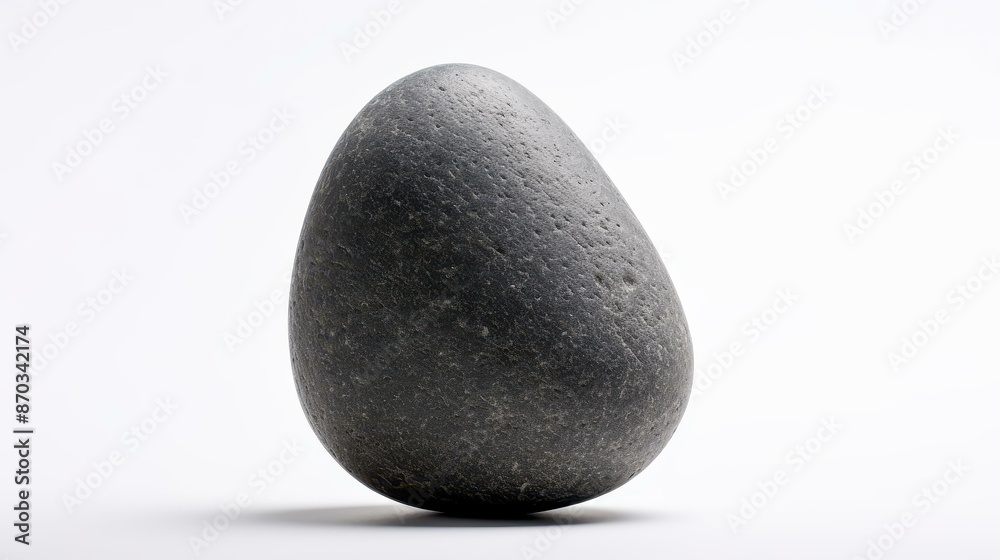 Detailed closeup of a single gray rock against a white backdrop, showcasing its rough, textured surface. Detailed closeup of a single gray rock against a white backdrop, showcasing its rough, textured surface.