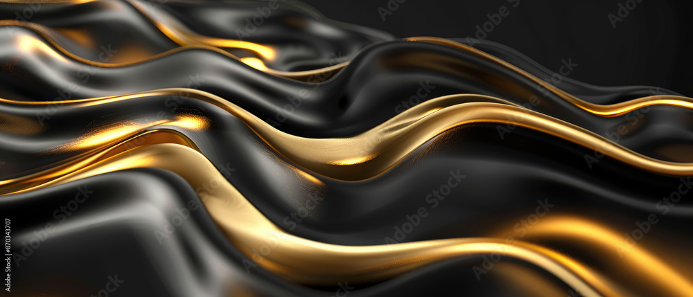Black gold channels with shiny gold curve expansion bands with lots of details support the feeling of abstract 3D modeling structure diagram wallpaper Black gold channels with shiny gold curve expansion bands with lots of details support the feeling of abstract 3D modeling structure diagram wallpaper
