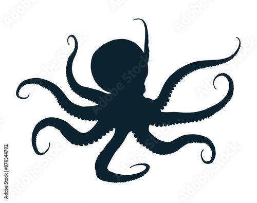 The silhouette of a big octopus.