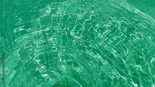 Blue water with ripples on the surface. Defocus blurred transparent blue colored clear calm water surface texture with splashes and bubbles. Water waves with shining pattern texture background.