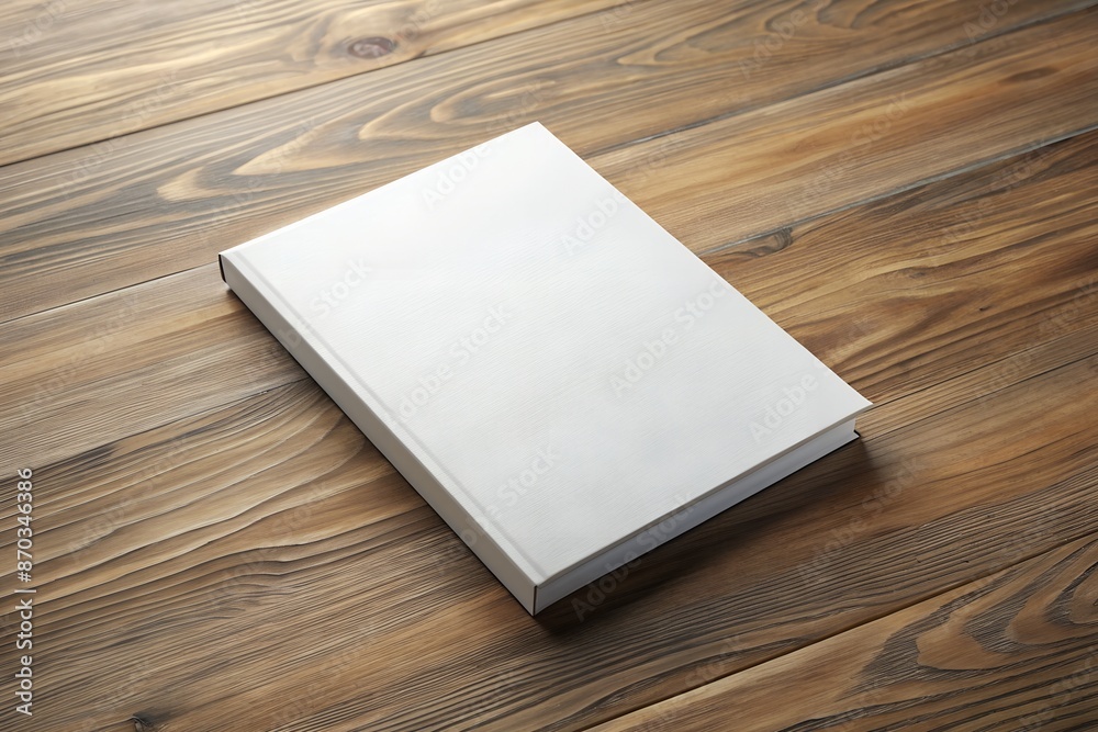 Blank white book cover mockup on wooden table Blank white book cover mockup on wooden table