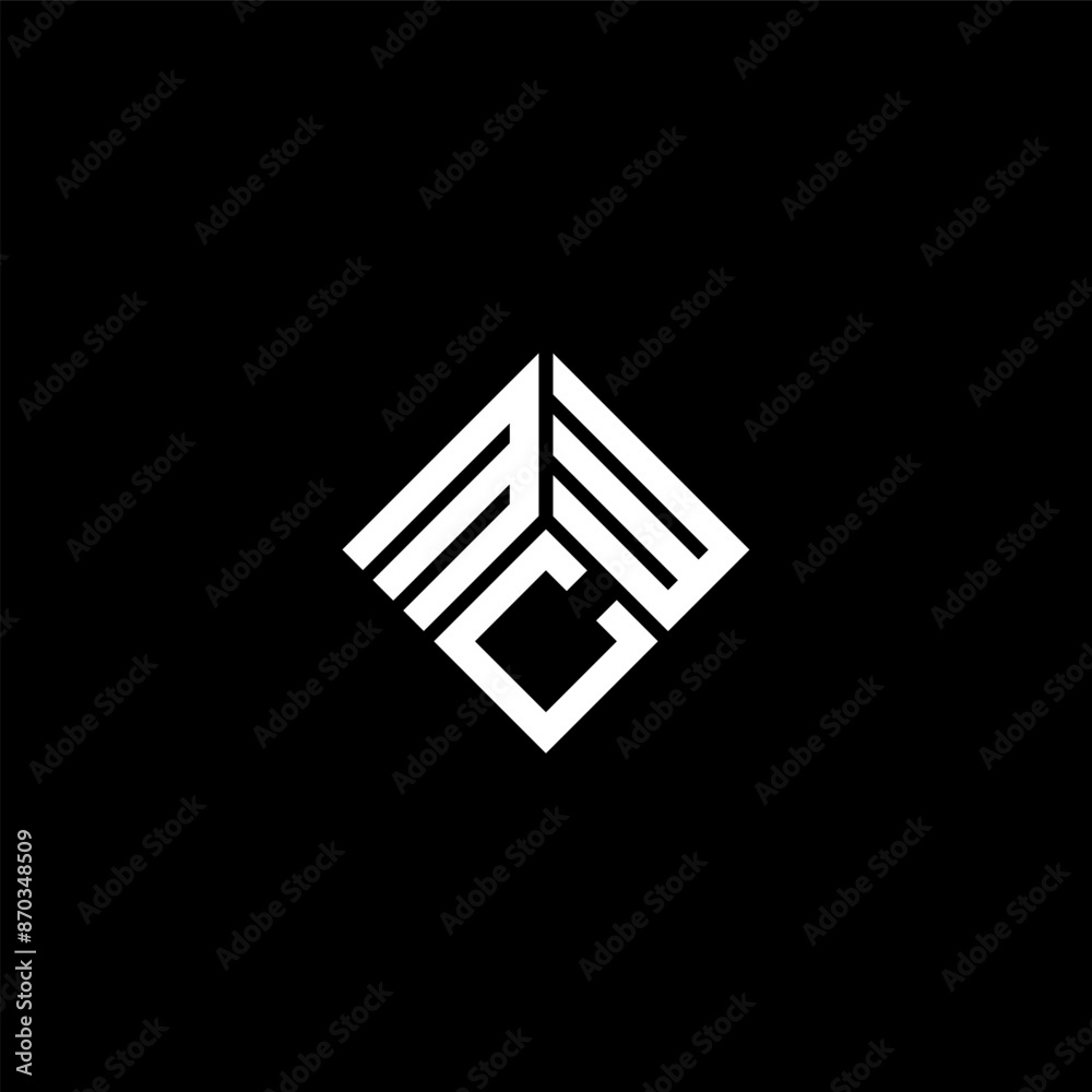 MCW letter logo design on black background. MCW creative initials letter logo concept. MCW letter design.