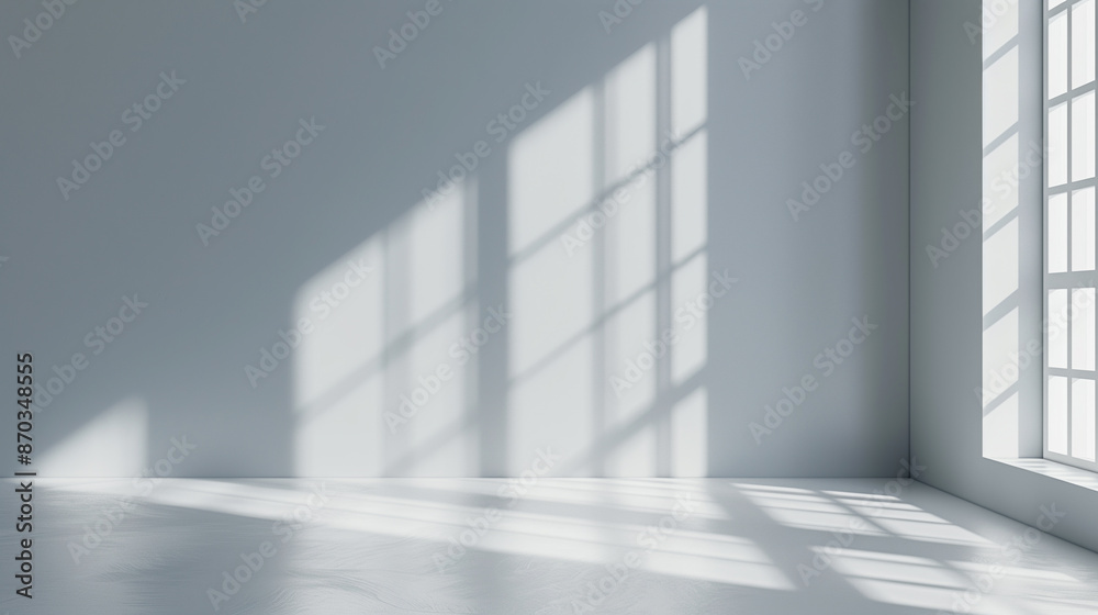 Grey background with abstract light from the window for product presentation Grey background with abstract light from the window for product presentation
