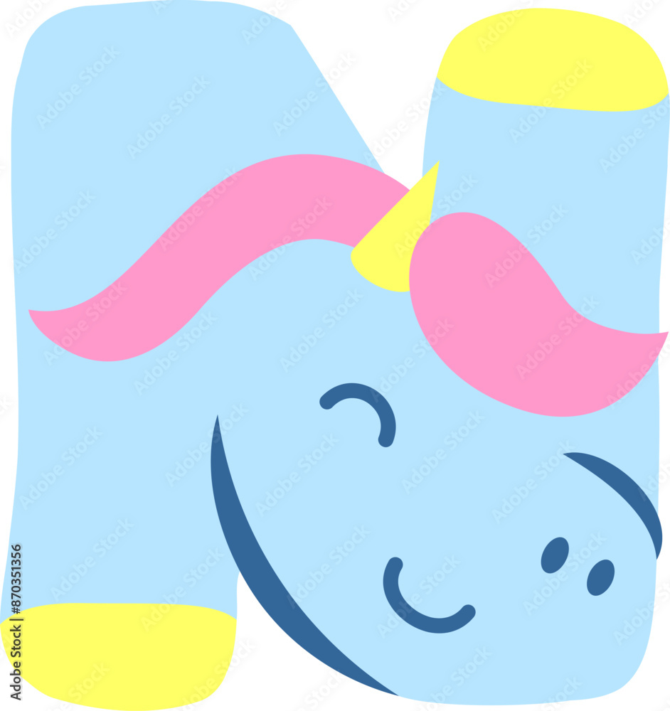 Cute Unicorn Letter Alphabet Vector Element Cute Unicorn Letter Alphabet Vector Element