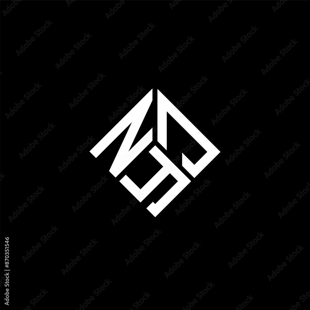 NYJ letter logo design on black background. NYJ creative initials letter logo concept. NYJ letter design. NYJ letter logo design on black background. NYJ creative initials letter logo concept. NYJ letter design.