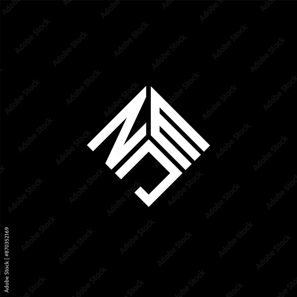 NJM letter logo design on black background. NJM creative initials letter logo concept. NJM letter design. NJM letter logo design on black background. NJM creative initials letter logo concept. NJM letter design.