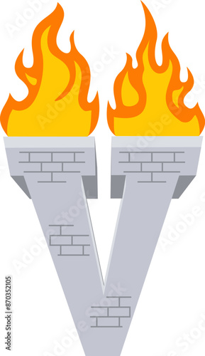 Torch Letter Alphabet Vector Element