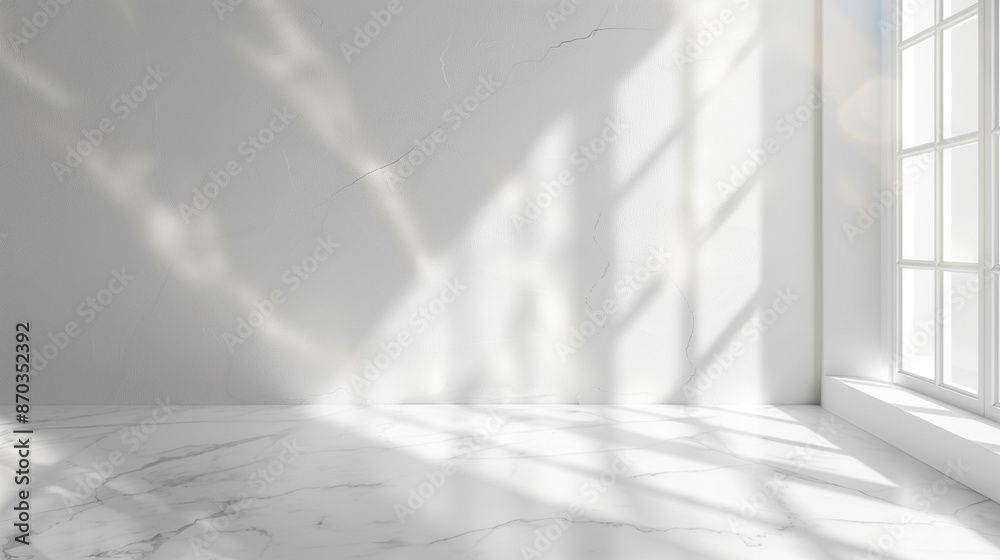 Obraz premium White marble background with light from the window