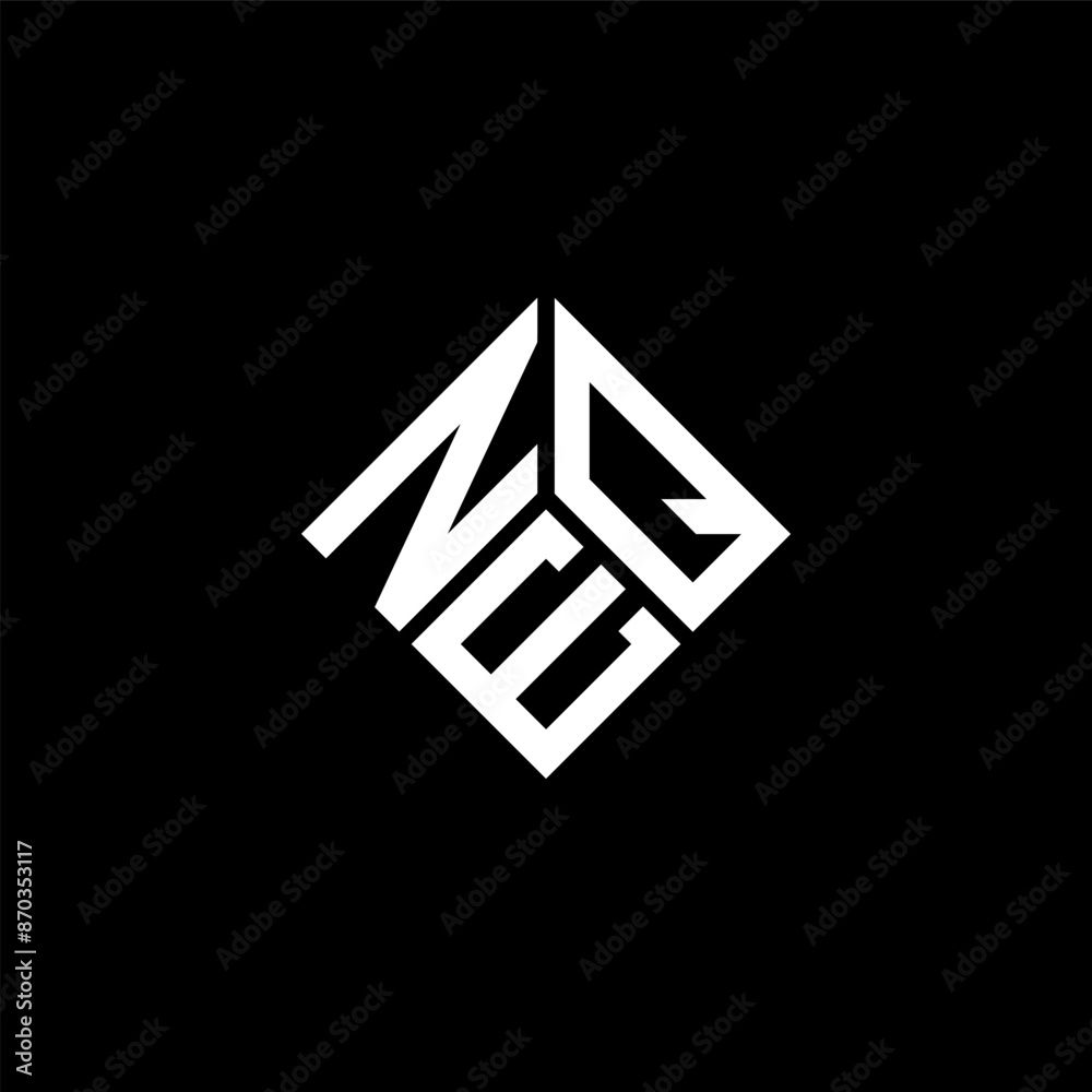 NEQ letter logo design on black background. NEQ creative initials letter logo concept. NEQ letter design. NEQ letter logo design on black background. NEQ creative initials letter logo concept. NEQ letter design.