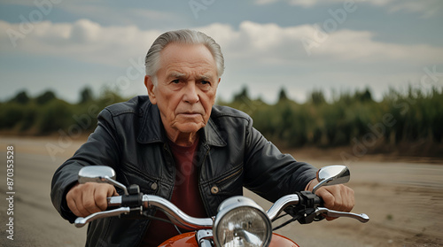 senior man sitting on wheelchair