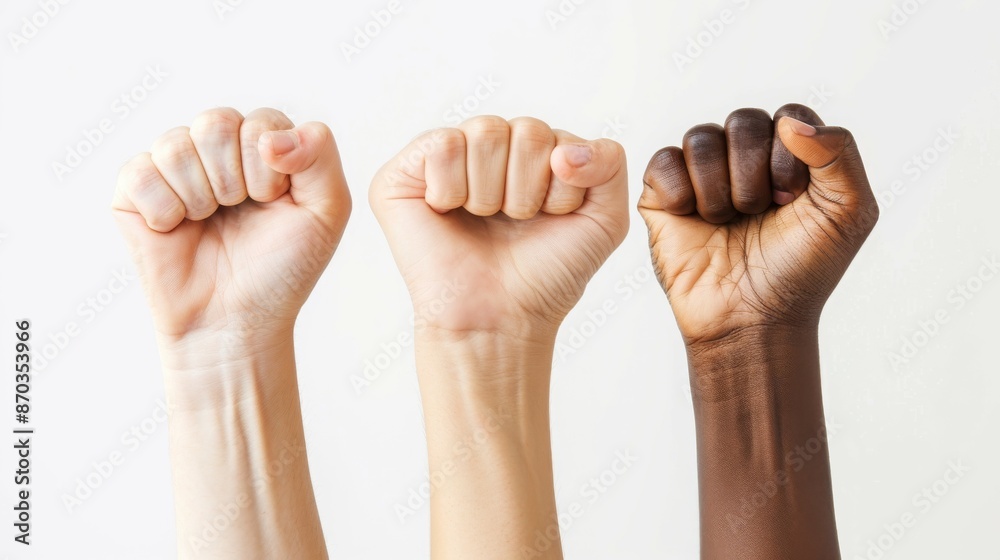 3 real right hands holding up some fist, unadorned, lighthearted, hustlewave, unity, white background 3 real right hands holding up some fist, unadorned, lighthearted, hustlewave, unity, white background