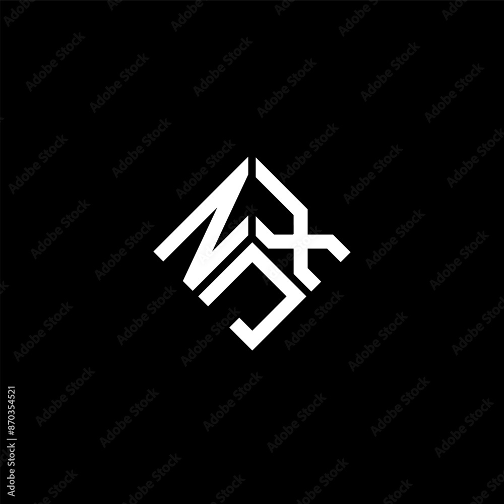 NJX letter logo design on black background. NJX creative initials letter logo concept. NJX letter design. NJX letter logo design on black background. NJX creative initials letter logo concept. NJX letter design.