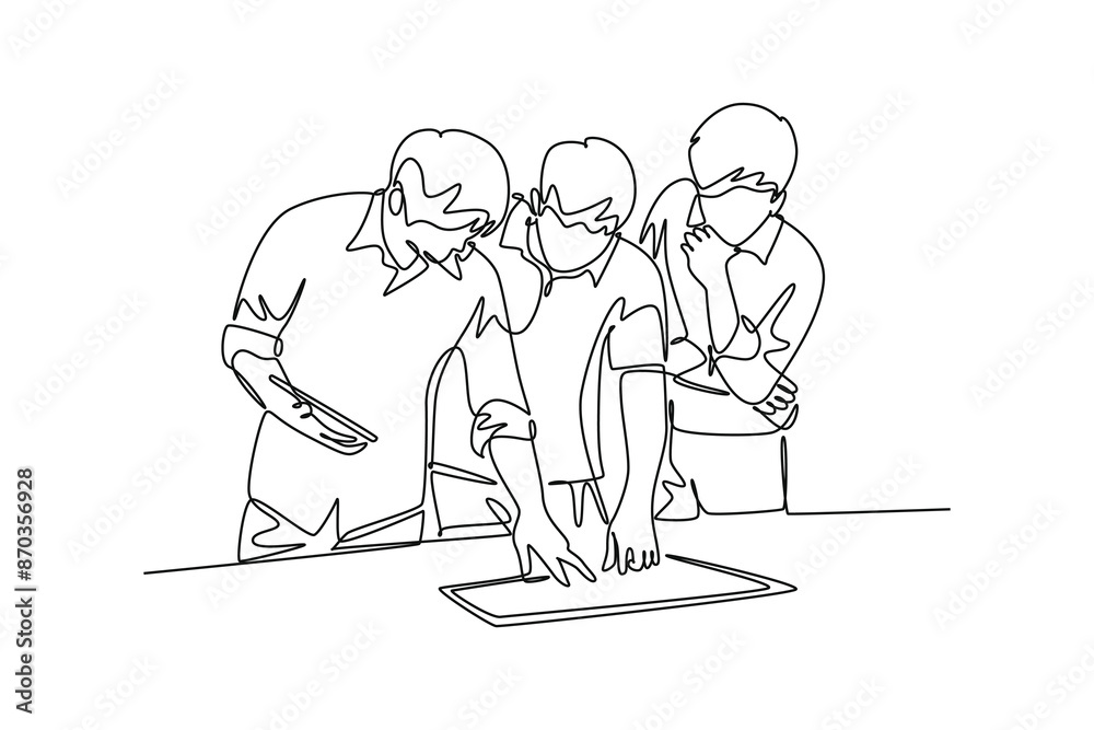 Work place concept. Single line draw design vector graphic illustration. Work place concept. Single line draw design vector graphic illustration.