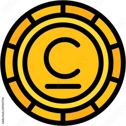 Vector Icon Som, Kyrgyzstan, Currency, Coin, Money