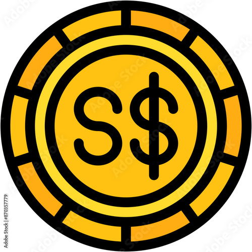 Vector Icon Dollar, Singapore, Currency, Coin, Money photo