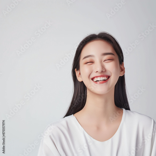 Korean woman feeling happy ...