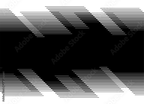 Black and white striped vector pattern. Abstract vector background from oblique lines in retro style